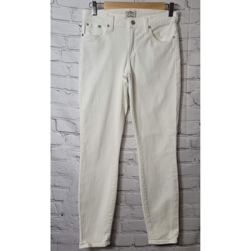 J Crew Jeans Womens 28 White‎ 8" Toothpick Low Rise Skinny Denim Ankle Pants